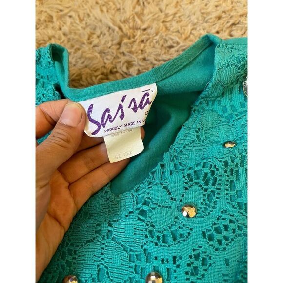 Vintage tassel and lace 80s western boho blouse size‎ medium - Picture 5 of 5